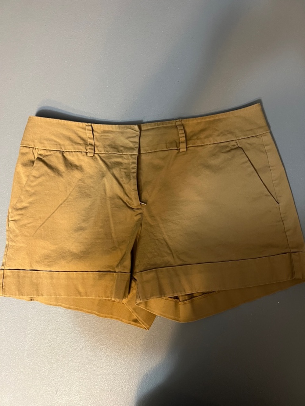 New York & Company Tan Cotton Blend Shorts